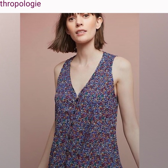 Maeve Anthropologie Multicolor Sleeveless Women's button down Top size M - Picture 2 of 13